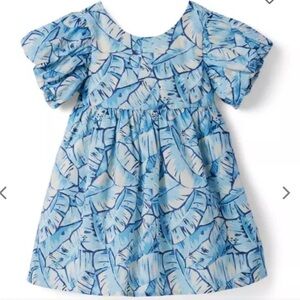 Janie and Jack • Palm Leaf Bubble Sleeve dress